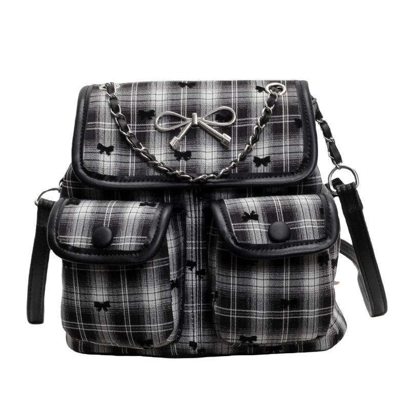 

Простий невеликий жіночий рюкзак у горошок 2024 р., нова полотняна сумка через плече, універсальна сумка-месенджер для приміських поїздок із нішевим дизайном