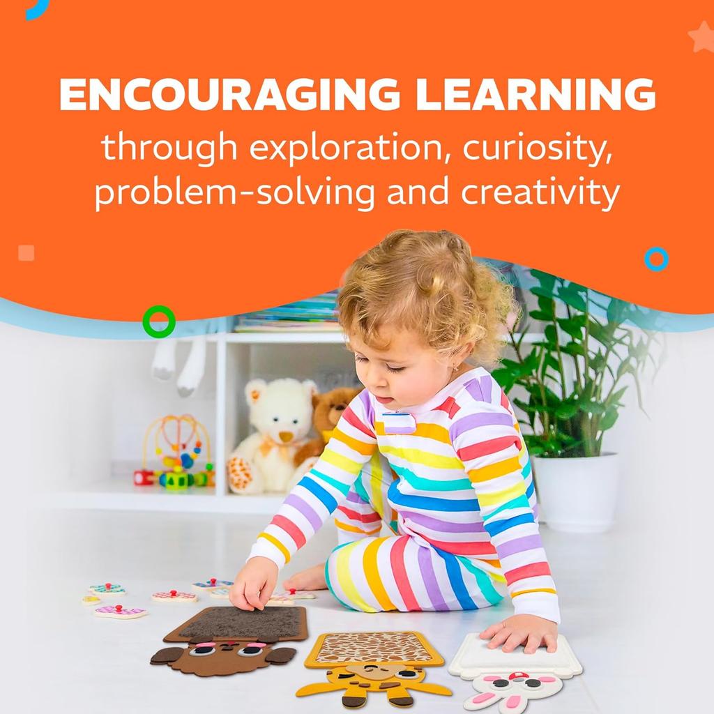 Montessori Sinnesmatte mit Tiermotiven, verschiedene Texturen, farbenfroh und interaktiv, Sinneswand für autistische Kinder im Alter von 3-5 Jahren