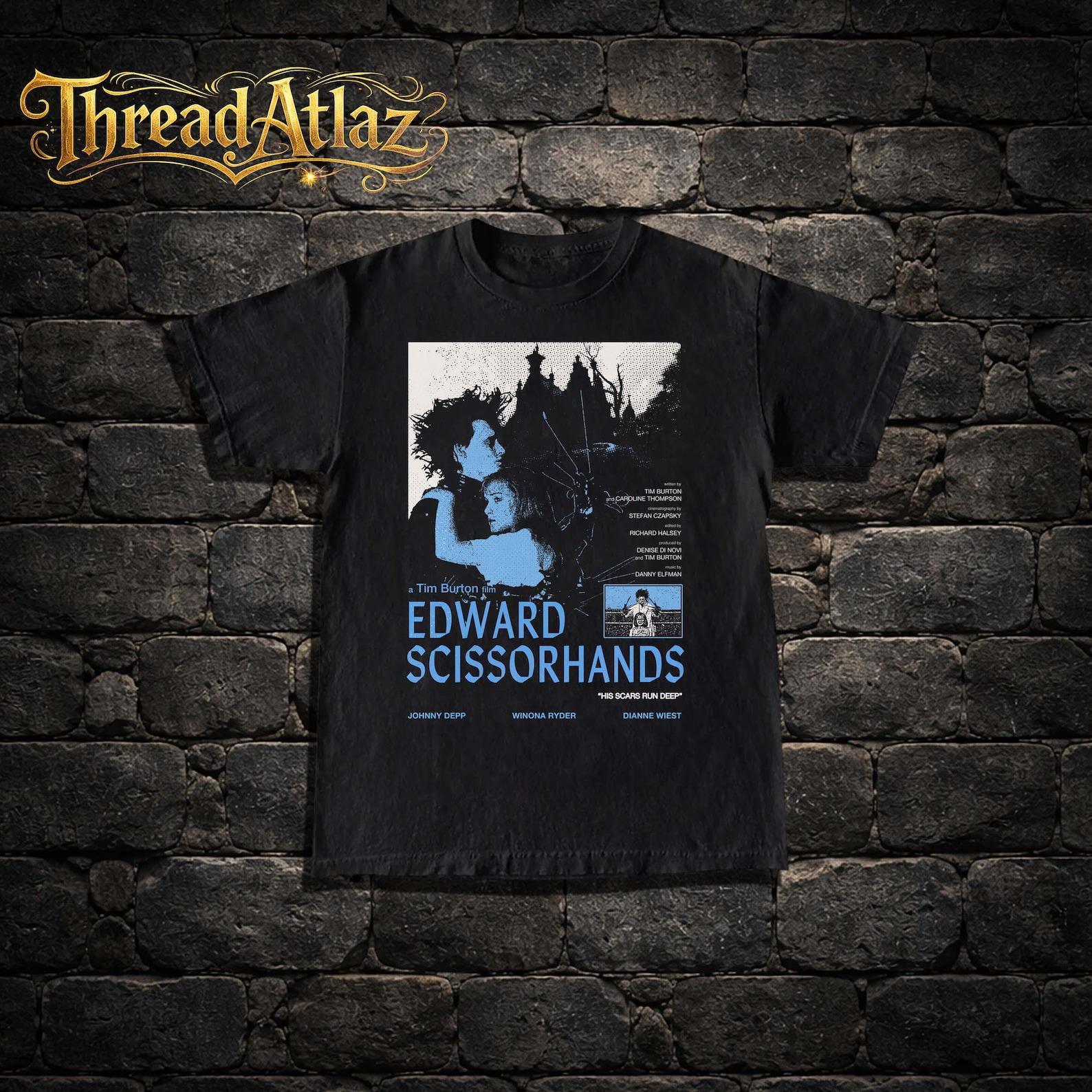 Edward Scissorhands Film Shirt, Retro Movie Tee XL