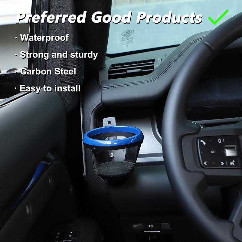 BJL1 For Land Rover Defender 110 130 2020-2026 Carbon Steel Black Car Passenger Dashboard Side Cup Holder Interior Car Accessories