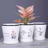 2025 Large Ceramic Flower Pot with Tray for Balcony & Living Room - Orchid & Succulent Album Style