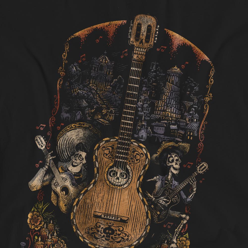 Coco Unisex Erwachsener Ernesto Miguel Hector Bemaltes Poster mit Gitarren-T-Shirt