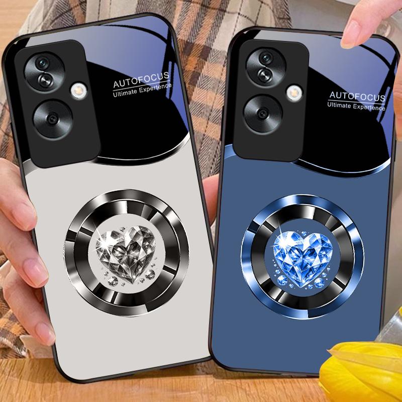 Kreis Diamant Für Oppo A79 5G 58 78 74 60 4G Reno 11F Realme GT 6 11 Note 50 10 C55 X2 Gehärtetes Glas Schwarze Handyhülle