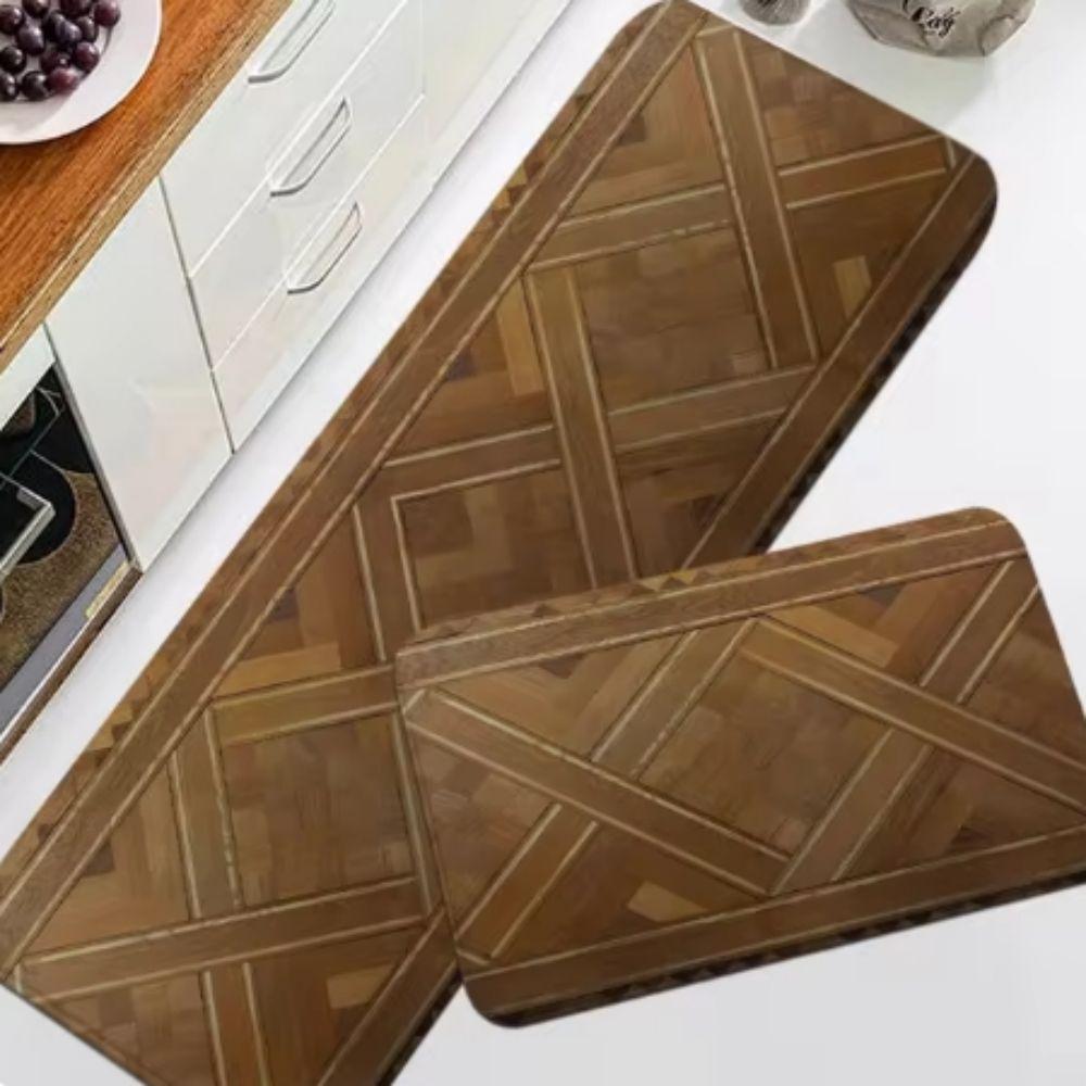 

1/2 шт. Деревянный принт кухонный коврик украшение дома нескользящий удобный коврик для ног прихожая балкон крыльцо напольный коврик 1PC40X60CM