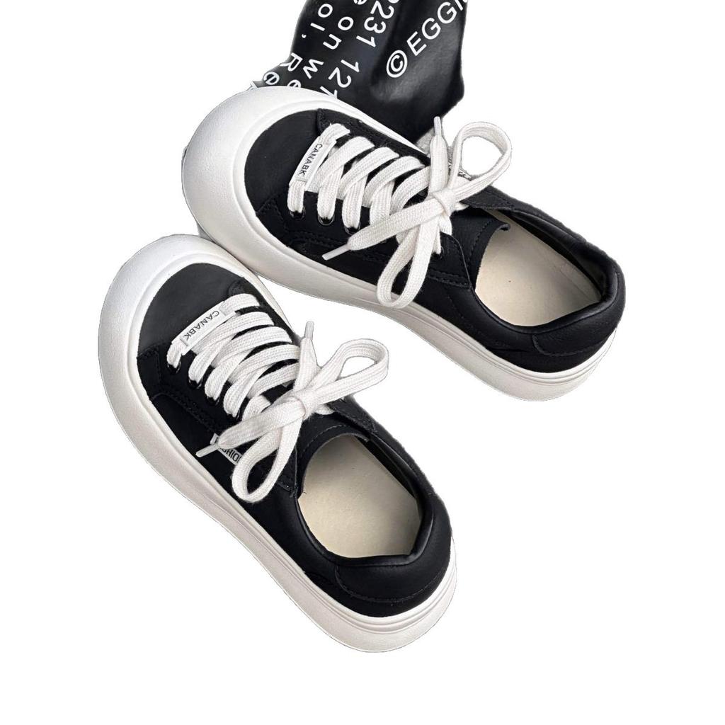 2025 new summer and autumn niche design, simple personality, versatile platform trend women's little white shoes, breathable casual board shoes