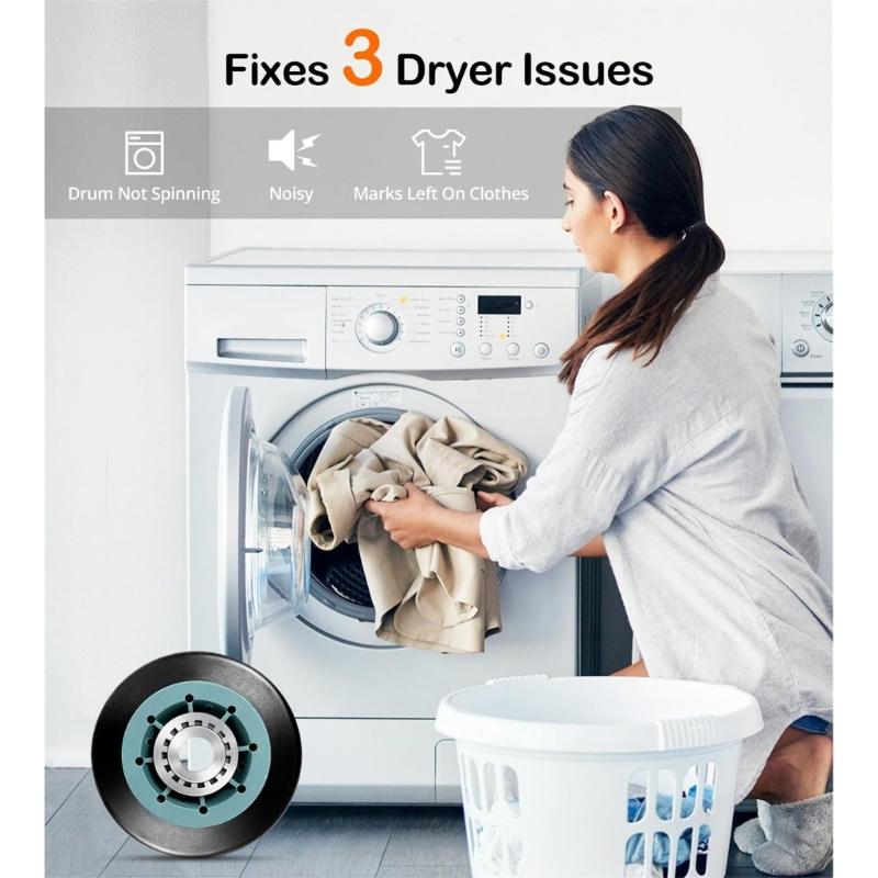 2 Pack Easy Installation Replacement Rollers Set for Dryer Drum Support with Easy Assembly Design for Various Models