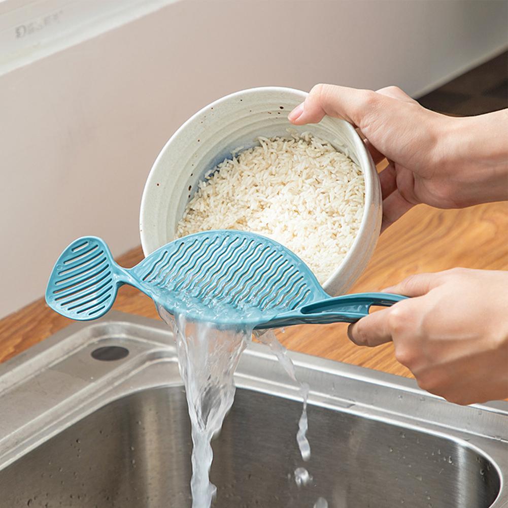 Creativity Drain Rice Board Multifunctional Handhold Cooking Rice Scoop Rice Sieve Wash Filtering Rice Drain Spoon For Kitchen