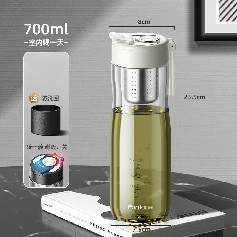 FANJANE Geüpgradede Magnetische Thee Mok met Thee Zeefje -20 Tot 100℃ BPA VRIJ 1000ml Sport TRITAN Plastic Waterfles Mok met Filter