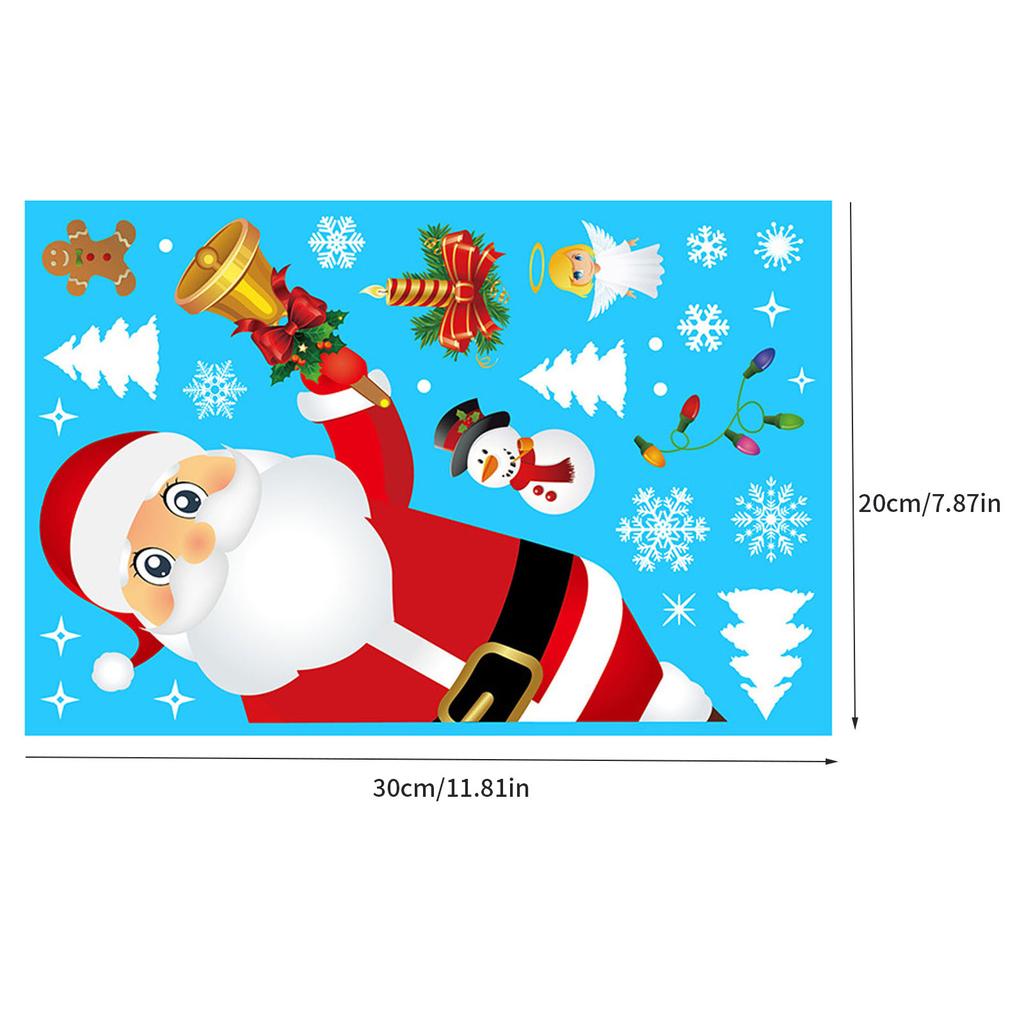 Naklejki Świąteczne Naklejki Elektrostatyczne na Szyby Mikołaj Renifery Na Świąteczne Okna Ściany Dekoracja Prezent na Boże Narodzenie Navidad DecoracióN
