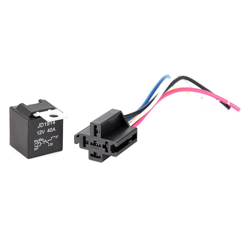 Waterproof Automotive Relay 12v 5pin 40a Car With Black Red Copper Terminal Auto Socket 1pc Relays 5