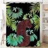 Modern Bathroom Decor Shower Curtain with Jungle Tiger Print Green Leaves Pattern for Home Decoration In Bathrooms