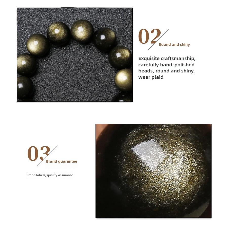 Natural Rainbow Eye Obsidian Bracelet Ice  Obsidian Gold Obsidian Silver Obsidian Crystal Bracelet Ornaments Gift