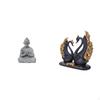 And Swan Sculpture Elegant Buddha Monkey Couple Figurine for Garden Decor Display