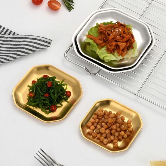 Gazpacho-tallrik Rundade kanter Färgbeständig Olika storlekar Värmebeständigt Rostfritt stål