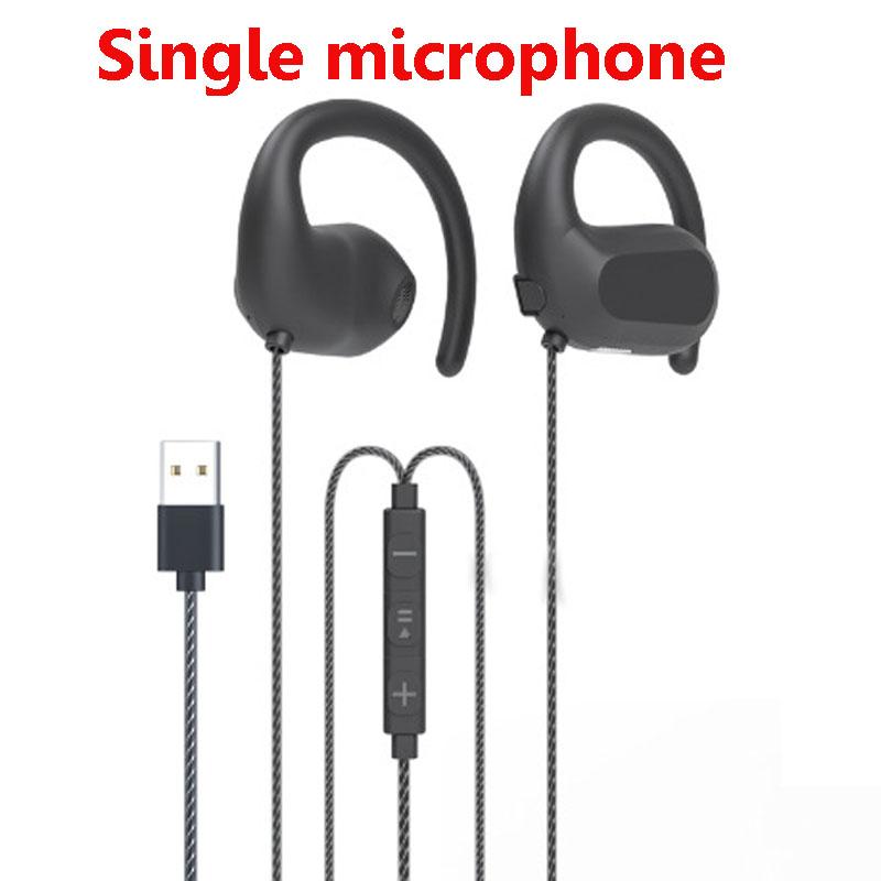 

USB Open Ear Headphones Directional Transmission Wired Computer Gaming Headset Plug and Play Hifi Sound Music Earphone Dual Mic