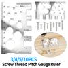 3-10PCS Screw Thread Pitch Gauge Ruler Anti-Slip Industry Standard Pitch Gauge Metric Screw Thread Pitch Gauge for Industry/Home