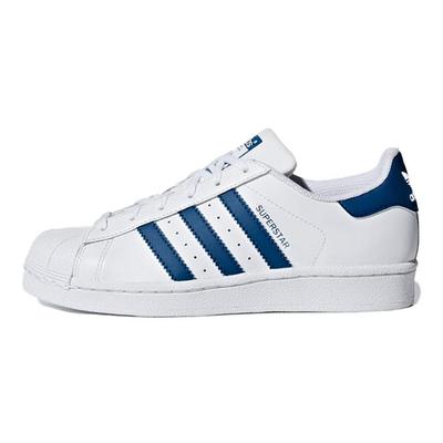 Originals SUPERSTAR Chaussures de Skateboard Confortables Basse Tige Blanc Queue Bleue Unisexe F34163