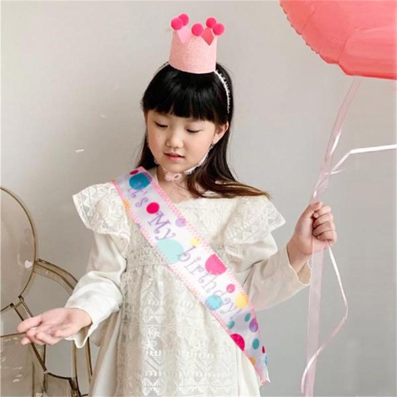 Korean Style Colorful Birthday Princess Sash and Photo Props for Children s Party
