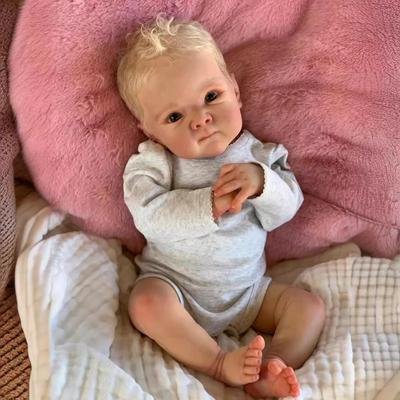 18 Inch Lifelike Reborn Baby Doll Bettie Soft Full Vinyl Cloth Body Optional Simulation Doll with Rooted Hair Realistic Rebirth Doll for Kid Xmas Gift