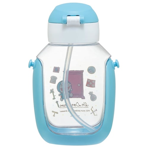 Skater Water Bottle with Straw 530ml Straw Water Bottle One Push Children's Doraemon Line Design Sanrio PDSH6DX-A