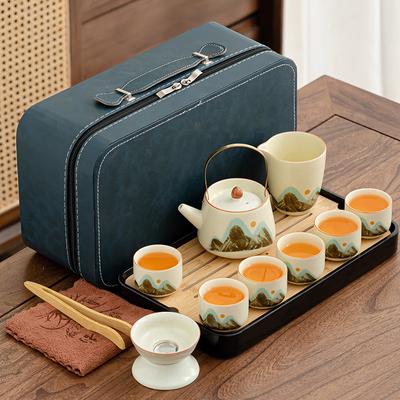 Ru Ofen Qingshan Retro Teezubereitungsset Keramik Zuhause Gast Teezubereitung Teetasse