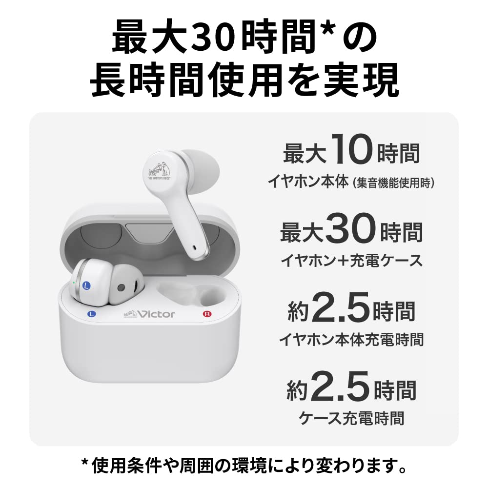 JVC Kenwood Victor Sound Collector Mimiraku Hearing Support Elderly Body Weight Up to 30 Hours Playback Bluetooth Music Playback EH-W10 (Hearing