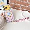 Creative Contrasting Color Polka Dot Magnetic Attraction Is Suitable for Apple 18promax Mobile Phone Case with Lanyard IPhone15 Anti-drop Sheath.