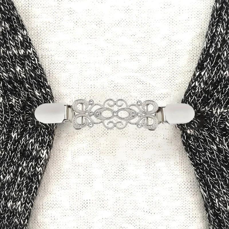 Sweater Cardigan Clip Duck-Mouth Flexible Beaded Pearl Pin Brooch Shawl Shirt Collar Buckles For Clothing Decoration