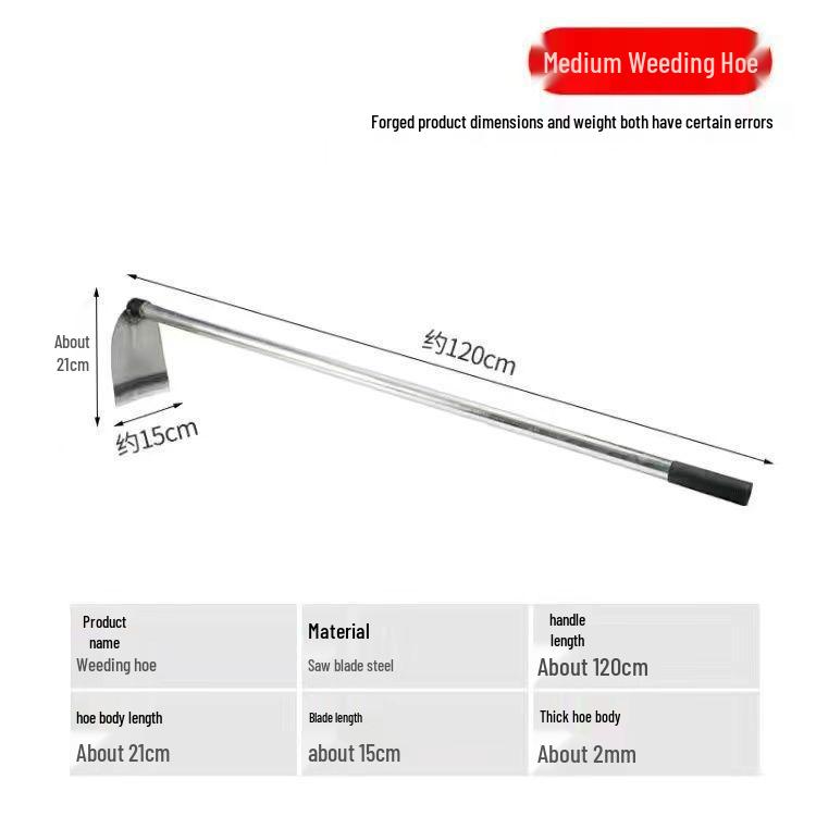 Enxada de Aço Manganês de Cabo Longo para Capinar e Lavrar