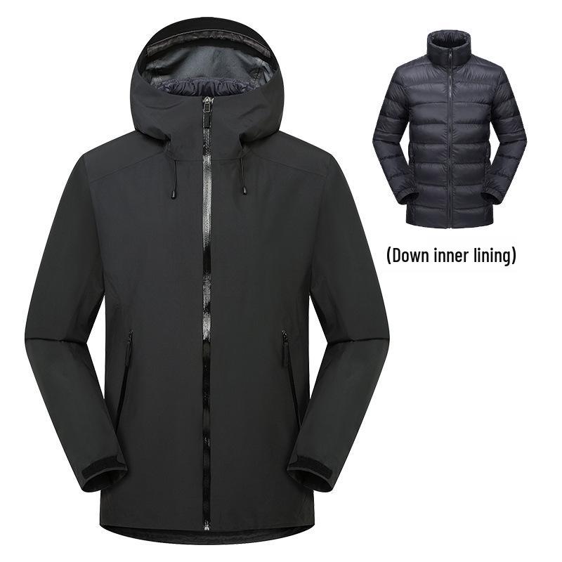 

Унисекс водонепроницаемая куртка 3-в-1 с флисовой подкладкой, ветрозащитная, со швами, проклеенными лентой, для активного отдыха, кемпинга и альпинизма. Large