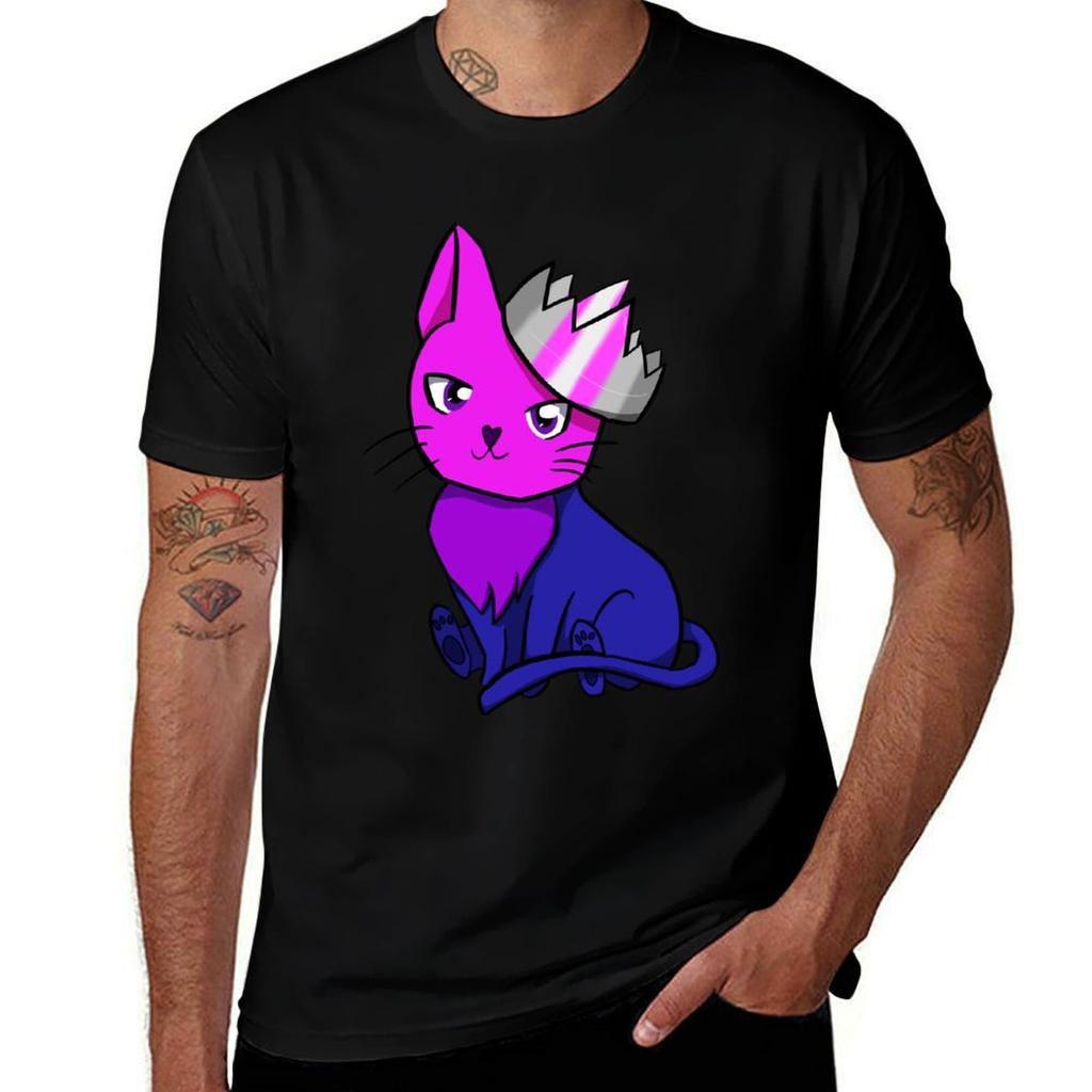 Bisexual Demigirl Pride Cat Tshirt Casual Daily Outfit Tshirt