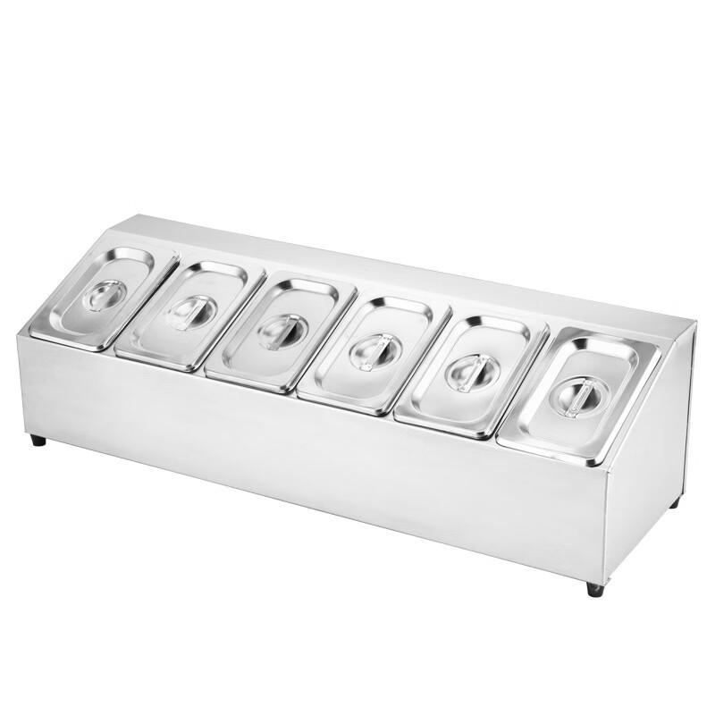 Handun 1/9 Stainless Steel Slanted 8-Compartment Food Pan & Rack