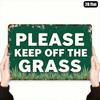 Keep Off Grass Metal Sign, Aluminum Wall Poster for Garden and Yard