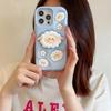 For iPhone 13 14 15 16 17 Pro Max Cute Cartoon 3D Sheep Soft Silicone Case Phone Back Cover Bracket