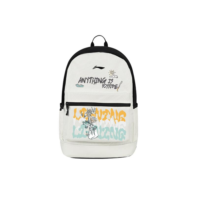 Li Ning Polyester Backpack Regular Unisex Ecru YBSU167-6A12