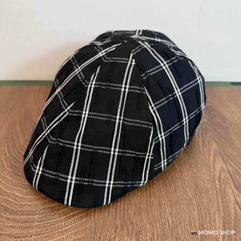 2026 New Literary Retro Plaid Forward Hat Men's and Women's Spring and Summer British Fashion Casual Short Brim Newsboy Caps