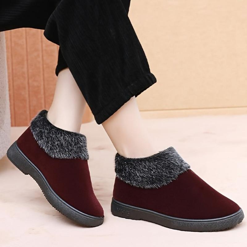 Winter Women's Flat Shoes Fleece-Lined and Thickened Warm Casual Shoes
