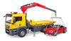 BRUDER MAN Tow Truck & BRUDER Roadster (RED)