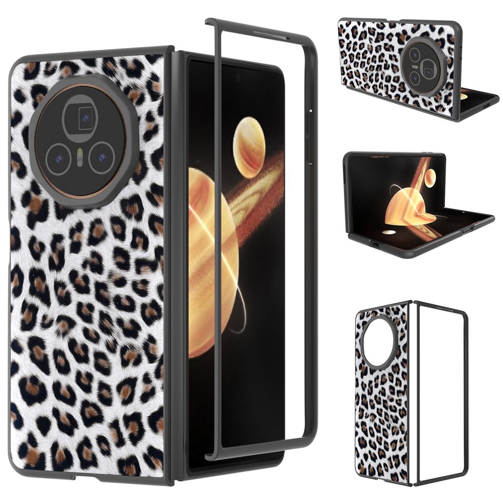 Für Honor Magic V3 5G Hülle PU+PC Handyhülle Leopardenmuster