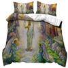 3D Jesus Duvet Cover Christian Sacred Jesus Bedding Set God Bless You Soft Quilt Cover Set King Queen Size For Adults Women Men