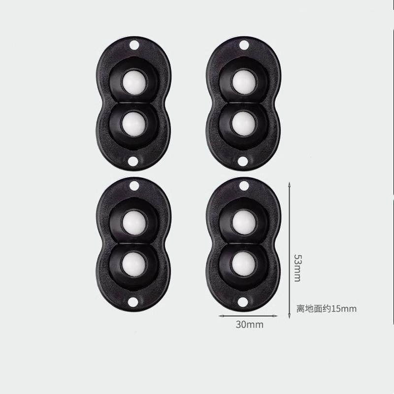 4Pcs Self Adhesive Type Mute Ball Universal Wheel 2/4 Beads Furniture Casters Wheels Stainless Steel Wheel 360° Rotation