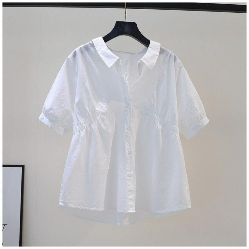 

Summer Women s Clothing, Women s Shirts, Shirts, Tops, Short-sleeved Puff Sleeves, Fashion Small Shirts, Age-reducing Small Men 3XL білий