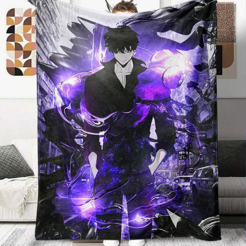 1 ks Flanelová deka s kresleným potiskem, Vysoce kvalitní, Pohodlná pro všechna roční období, Domácí dekorace, Teplo a pohodlí, Perfektní jako vánoční dárek k narozeninám