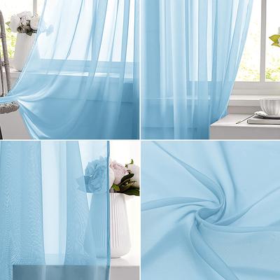 Tulle Window Curtains Blue Curtains Sheer Decoration Bedroom Window Curtain Privacy Protection Curtain Home Decor