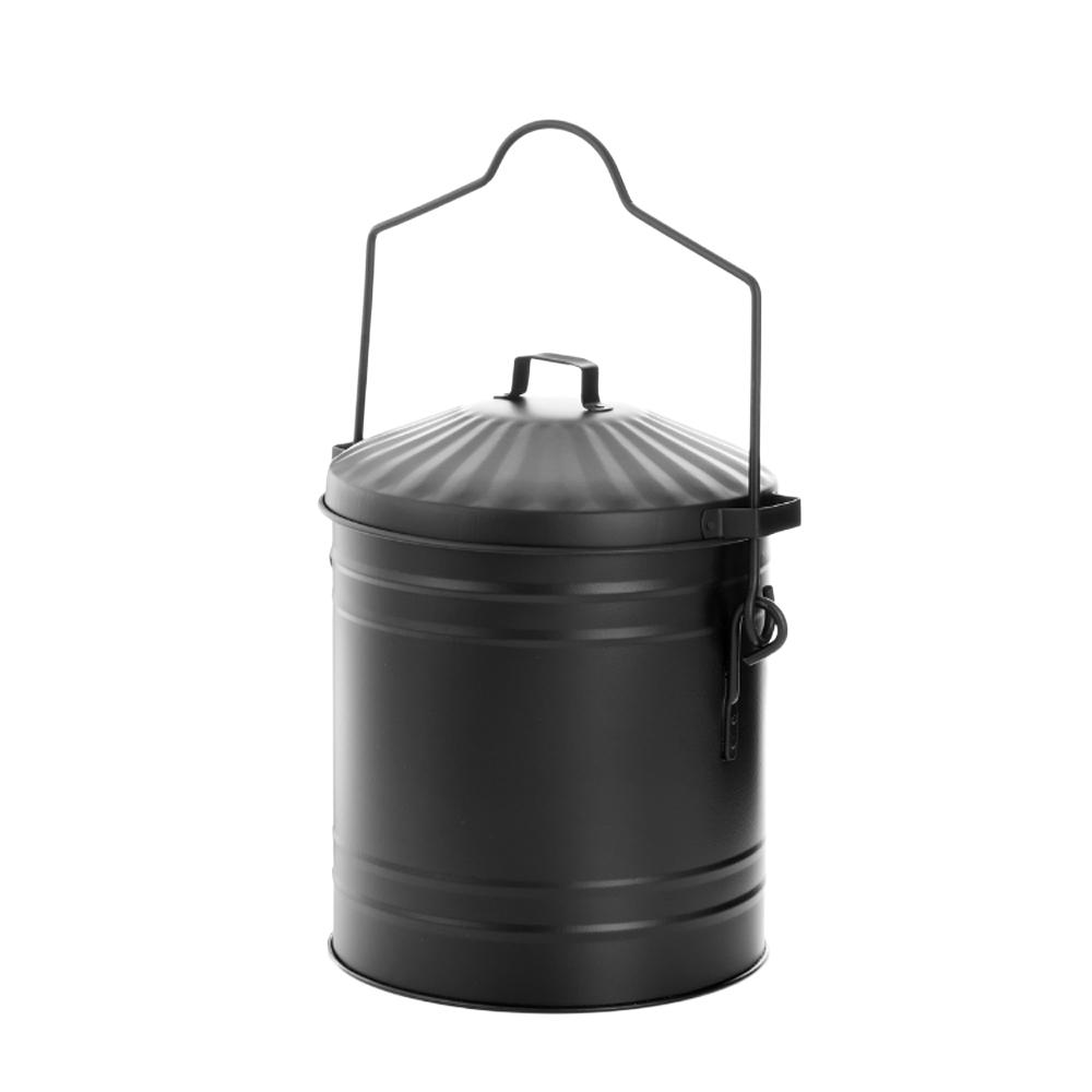 Leecroft Ash Bucket & Lid Black