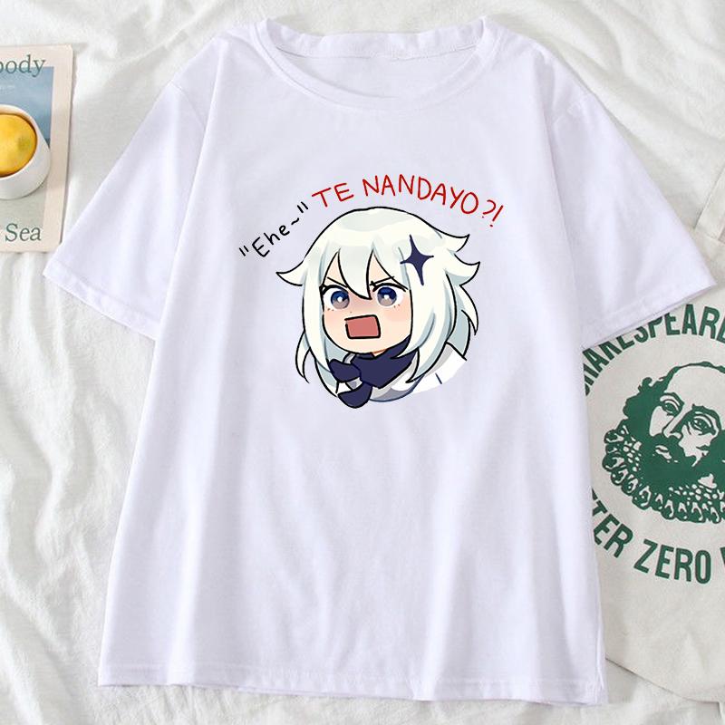 New Game Genshin Impact Graphic T Shirts Japanese Style Kawaii Anime Tops Woman Oversized Casual Streetwear Femininas Camisetas