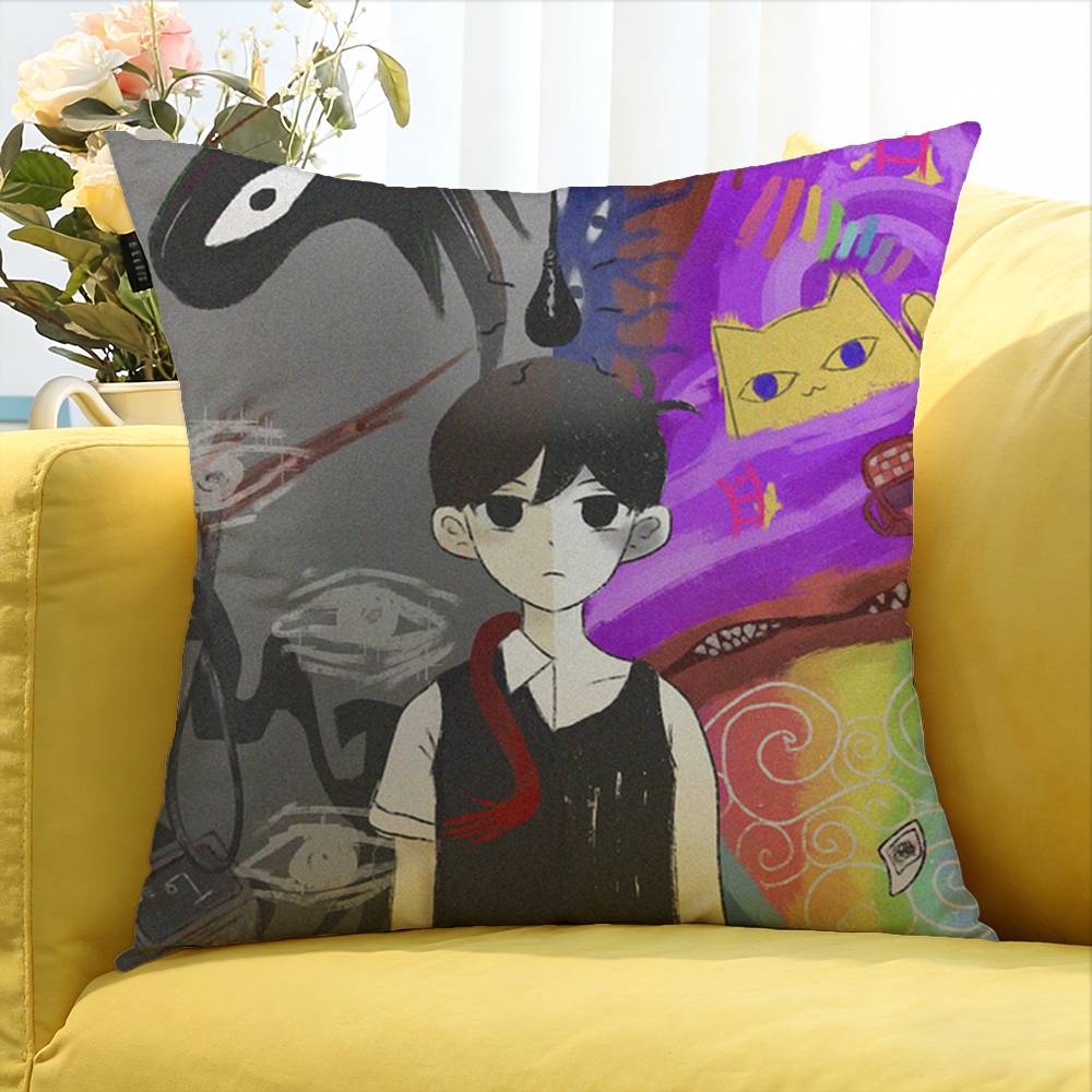 Game O-Omori Sunny And Mewo World Various Sizes Square Pillow Case For Car Home Bedchamber Decor