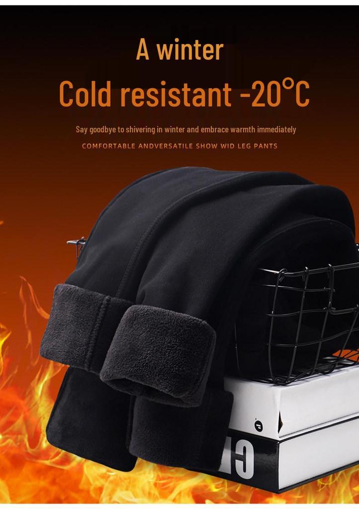 Women's High-Waisted Fleece-Lined Skinny Pants, 2025 Winter Style, Elastic Black Pencil Design for Indoor & Outdoor Wear