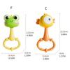 Cartoon Rattle Toy With Rustling Sound Effects ABS Plastic Teething Rattle For Infant Toddler Fine Motor Skill Training