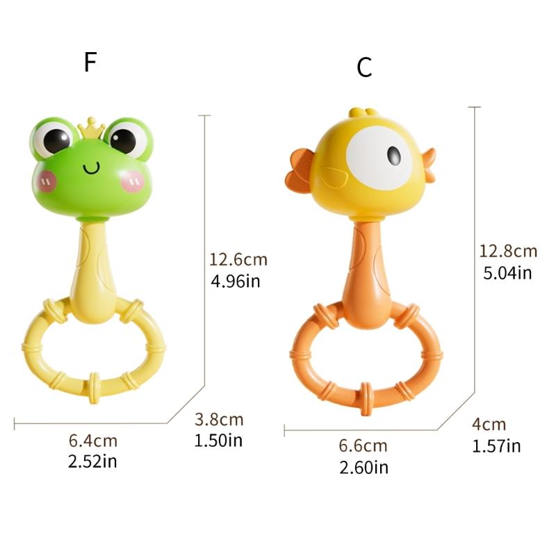 Cartoon Rattle Toy With Rustling Sound Effects ABS Plastic Teething Rattle For Infant Toddler Fine Motor Skill Training